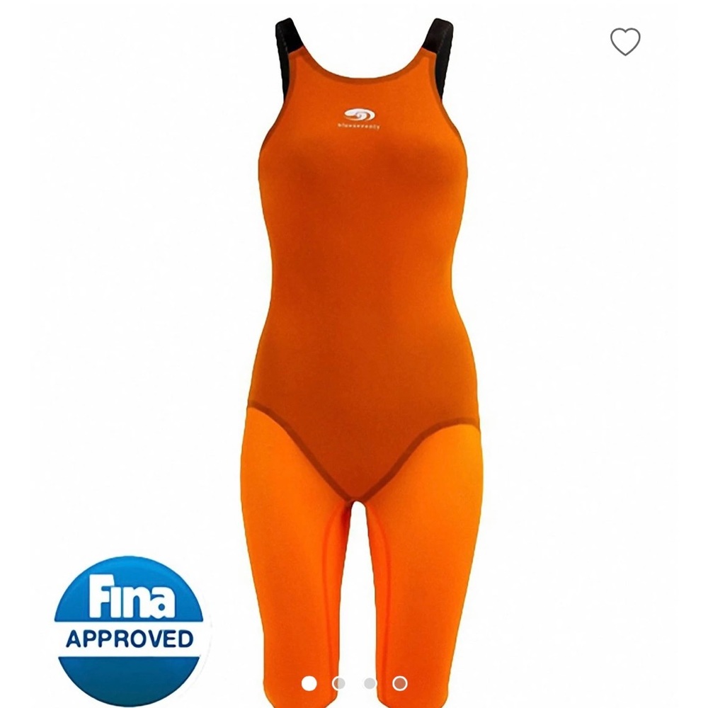 NWT Blueseventy NERO TX Orange Kneeskin Tech Suit Swimsuit Size W30